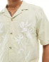 Cotton On linen blend relaxed shirt with floral embroidery