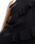 Pretty Lavish Katy ruffle midaxi dress in black