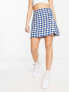 River Island boucle dogtooth print skirt co-ord in blue