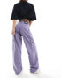 Dr Denim Donna Cargo wide straight fit cargo trousers in lavendar blue granite