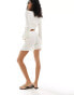 Vero Moda plisse shorts co-ord in cream