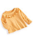 Baby Girls Dot-Print Long-Sleeve Ruffled Top, Created for Macy's