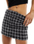 Mango check mini skirt co-ord in black