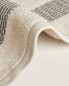 Cotton bath towel with pleated border