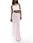 Vero Moda seam detail fluid maxi skirt in light pink