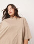 ASOS EDITION Curve oversized premium t-shirt in taupe