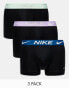 Nike Dri-Fit Essential Microfibre trunks 3 pack in black with contrast waistband