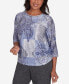 Petite Worth Avenue Medallion Patchwork Beaded Crew Neck Top