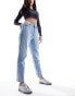 New Look waist enhance mom jeans in medium wash blue