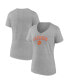 Women's Heather Gray Clemson Tigers Evergreen Campus V-Neck T-shirt