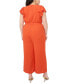 Plus Size V-Neck Flutter-Sleeve Jumpsuit