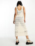 Only Petite crochet maxi dress in ecru