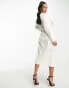 Vila Petite waterfall belted duster coat in cream