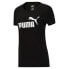 Puma Essential Logo Crew Neck Short Sleeve T-Shirt Womens Black Casual Tops 5862