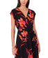 Women's Printed Faux-Wrap Maxi Dress