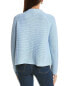 Forte Cashmere Rib Mock Cardigan Women's Blue Xs