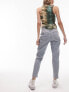 Topshop Petite comfort stretch Mom jeans in bleach