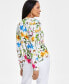 Women's Print Zip-Pocket Top, in Regular & Petite, Created for Macy's