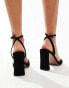 ASOS DESIGN Wide Fit Noah barely there block heeled sandals in black