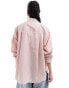 ASOS DESIGN oversized shirt in pink stripe