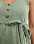 Mamalicious Maternity 2 function nursing button through mini sundress in sage green