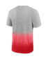 Men's Heathered Gray and Red Wisconsin Badgers Team Ombre T-shirt