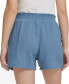 Women's Smocked-Waist Double-Crepe Pull-On Cotton Shorts