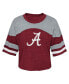 Big Girls Crimson Distressed Alabama Crimson Tide Sunday Friday Sleeve Stripe Jersey T-shirt