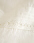 Embroidered linen flat sheet