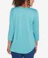 Petite V-Neck Solid Knit Top with Bead Detail