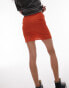 Topshop knot front mini skirt in rust