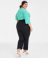 Trendy Plus Size Ponté Kick-Flare Ankle Pants, Regular and Short Length, Created for Macy's