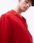 Topman short sleeve sheer holiday shirt in red