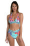 La Blanca Womens Rouched Halter Bikini Top, Multi//Tropics of Tropez, 6