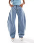 Lioness barrel leg jeans in light blue wash