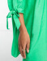 Whistles gathered neck mini smock dress in bold green