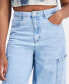 Juniors' Baggy Wide-Leg Cargo Jeans