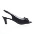 David Tate Spirit Womens Black Narrow Canvas Hook & Loop Slingback Heels Shoes 7