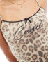 ASOS DESIGN leopard cami top with cowgirl graphic in natural