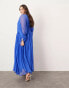 ASOS EDITION Curve extreme chiffon gathered waist maxi dress in cobalt blue