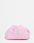 The Flat Lay Co. X ASOS EXCLUSIVE Drawstring Makeup Bag in Pink Gingham