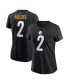 Women's Justin Fields Black Pittsburgh Steelers Player Name Number T-Shirt