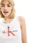 Calvin Klein Jeans archival monologo rib tank in white