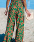 Women's Tropical Tie Waist Wide Leg Pants