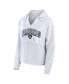 Women's White/Gray Las Vegas Raiders Striped Notch Neck Pullover Hoodie