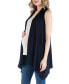 Draped Maternity Open Front Sleeveless Cardigan