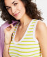 Women's Ribbed U-Neck Tank, Created for Macy's