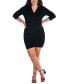 Plus Size V-neck 3/4 Sleeve Cocktail Dress