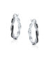 Black White Cubic Zirconia Pave CZ Formal Fashion Love Knot Symbol Spiral Infinity Twist Big Hoop Earrings For Women Rhodium Plated Brass