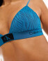 Calvin Klein CK 96 animal lace unlined triangle bralette in blue